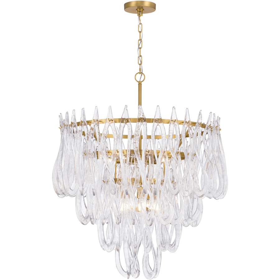 Metropolitan Glassara 10 Light 32" Wide Waterfall Chandelier with Clear Handmade Glass