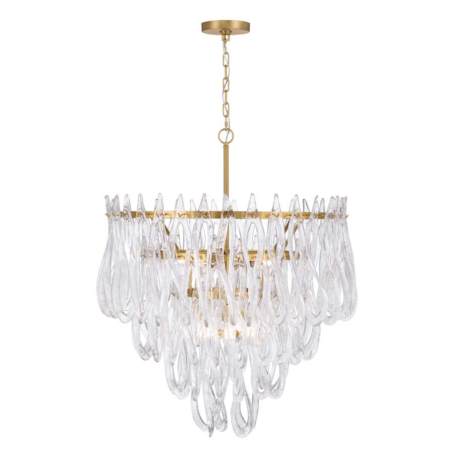 Metropolitan Glassara 10 Light 32" Wide Waterfall Chandelier with Clear Handmade Glass