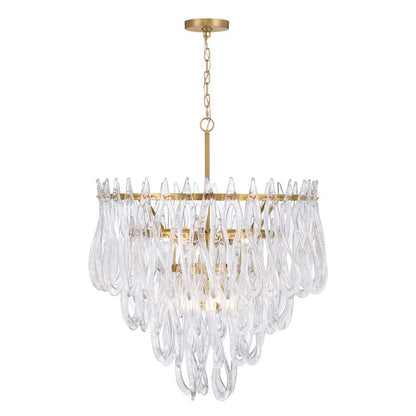 Metropolitan Glassara 10 Light 32" Wide Waterfall Chandelier with Clear Handmade Glass