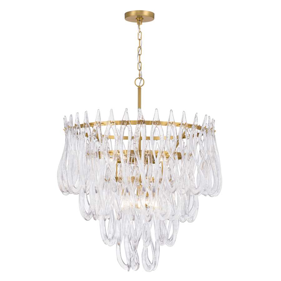 Metropolitan Glassara 10 Light 32" Wide Waterfall Chandelier with Clear Handmade Glass