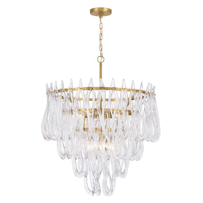 Metropolitan Glassara 10 Light 32" Wide Waterfall Chandelier with Clear Handmade Glass