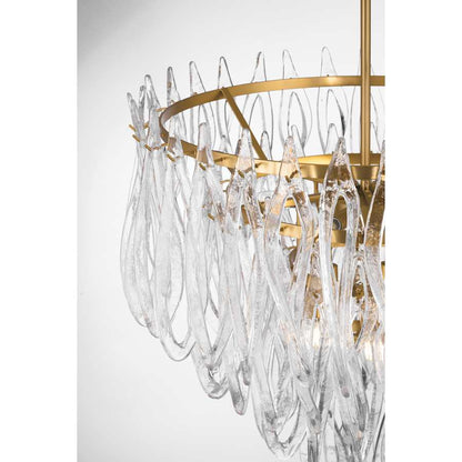 Metropolitan Glassara 10 Light 32" Wide Waterfall Chandelier with Clear Handmade Glass