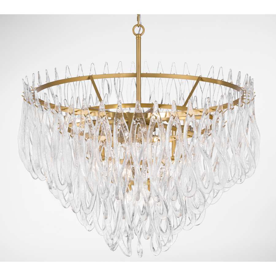 Metropolitan Glassara 15 Light 40" Wide Waterfall Chandelier with Clear Handmade Glass