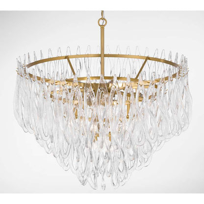 Metropolitan Glassara 15 Light 40" Wide Waterfall Chandelier with Clear Handmade Glass