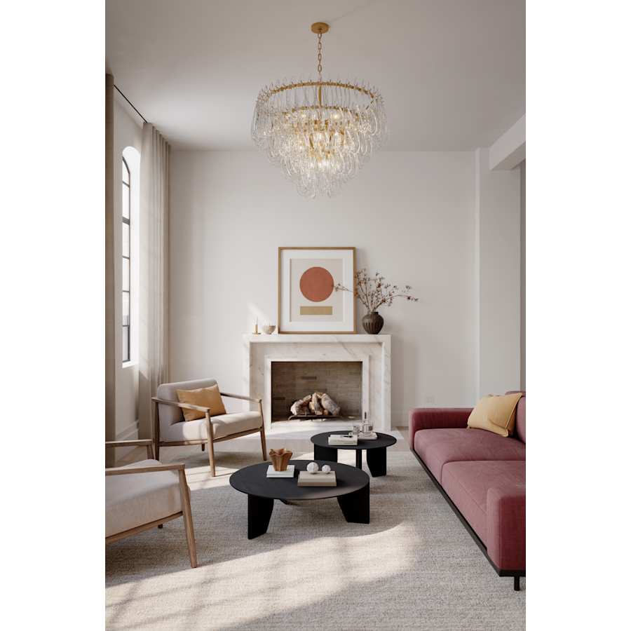 Metropolitan Glassara 15 Light 40" Wide Waterfall Chandelier with Clear Handmade Glass