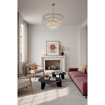 Metropolitan Glassara 15 Light 40" Wide Waterfall Chandelier with Clear Handmade Glass