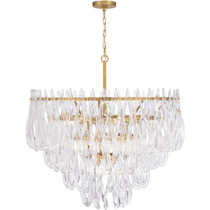 Metropolitan Glassara 15 Light 40" Wide Waterfall Chandelier with Clear Handmade Glass