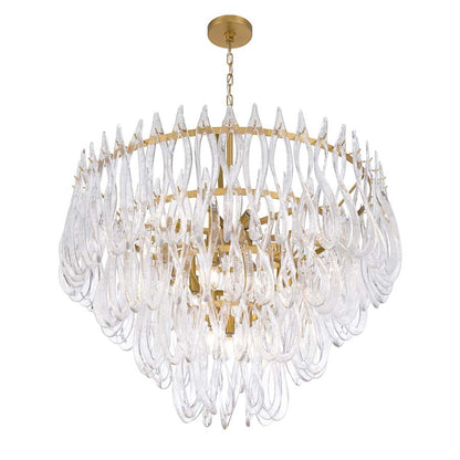 Metropolitan Glassara 15 Light 40" Wide Waterfall Chandelier with Clear Handmade Glass