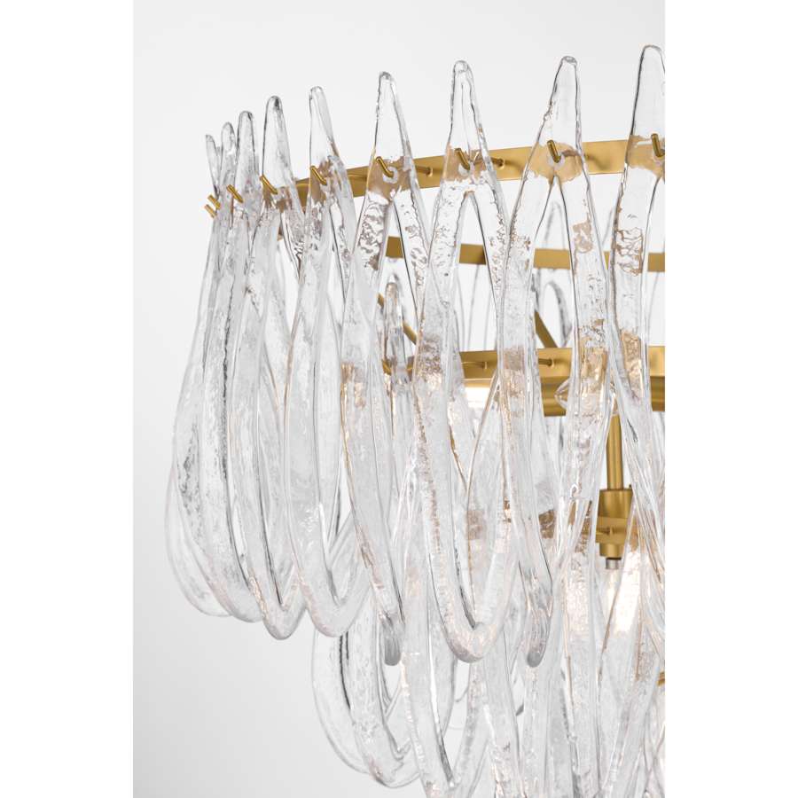 Metropolitan Glassara 15 Light 40" Wide Waterfall Chandelier with Clear Handmade Glass