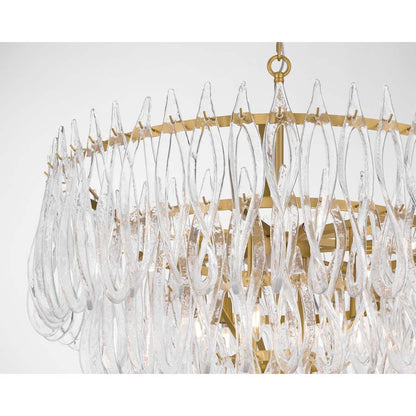 Metropolitan Glassara 15 Light 40" Wide Waterfall Chandelier with Clear Handmade Glass