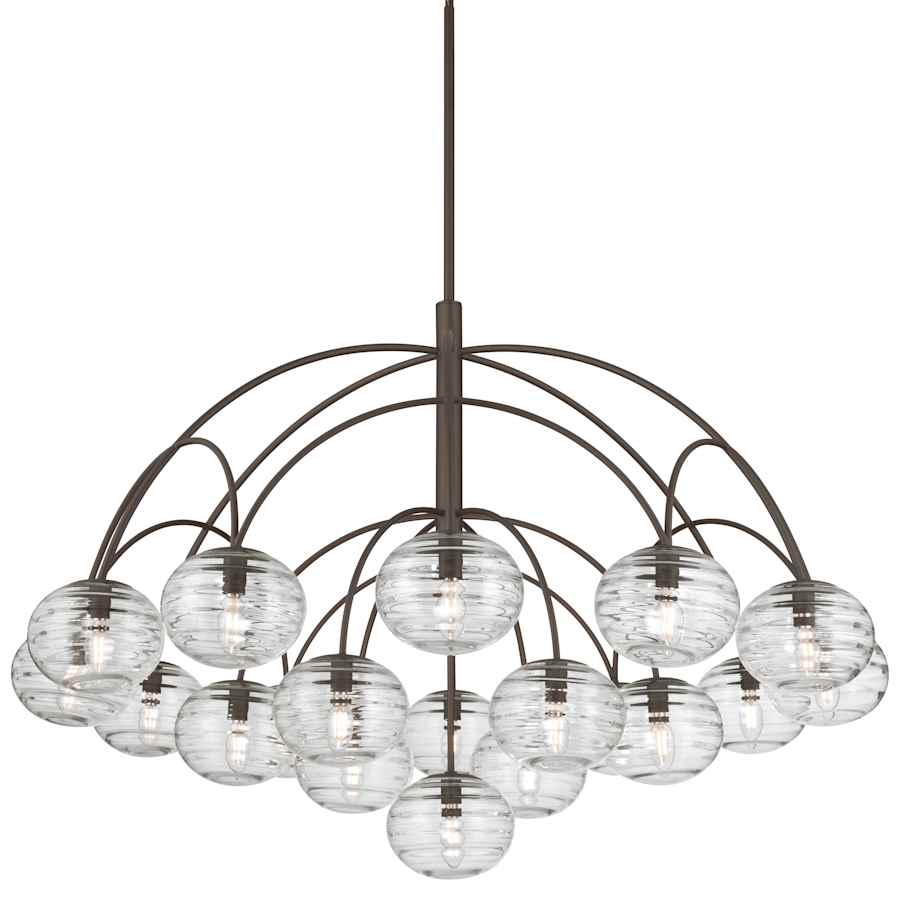 Metropolitan Lenora 19 Light 48" Wide Chandelier with Clear, Water Glass Shades