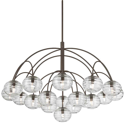 Metropolitan Lenora 19 Light 48" Wide Chandelier with Clear, Water Glass Shades