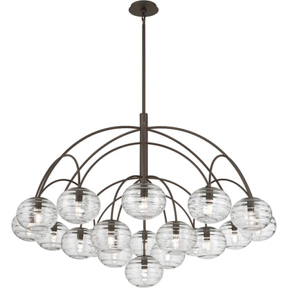 Metropolitan Lenora 19 Light 48" Wide Chandelier with Clear, Water Glass Shades