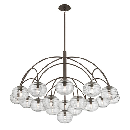 Metropolitan Lenora 19 Light 48" Wide Chandelier with Clear, Water Glass Shades