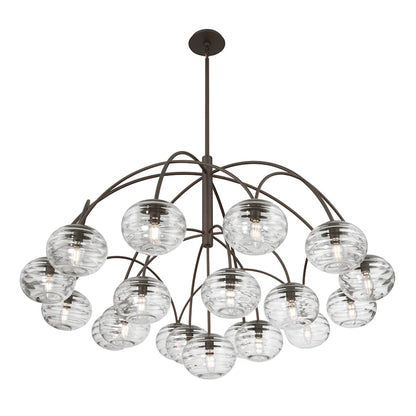 Metropolitan Lenora 19 Light 48" Wide Chandelier with Clear, Water Glass Shades