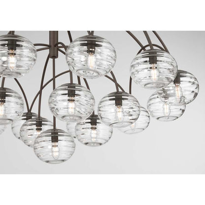 Metropolitan Lenora 19 Light 48" Wide Chandelier with Clear, Water Glass Shades