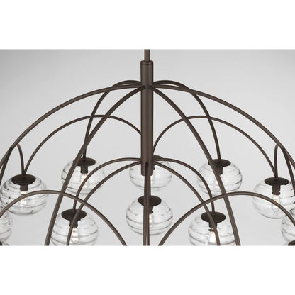 Metropolitan Lenora 19 Light 48" Wide Chandelier with Clear, Water Glass Shades