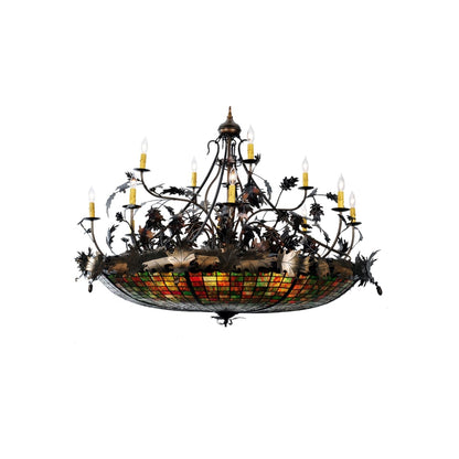 Meyda Tiffany Greenbriar Oak 18 Light 48" Wide Taper Candle Chandelier