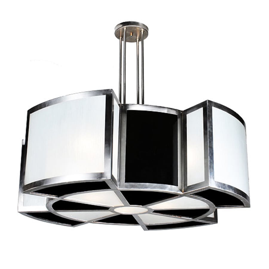 Meyda Tiffany Targette Pendant 8 Light 42" Wide Drum Chandelier with White Acrylic Shade
