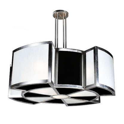 Meyda Tiffany Targette Pendant 8 Light 42" Wide Drum Chandelier with White Acrylic Shade