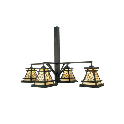 Meyda Tiffany Wilson 4 Light 65" Wide Chandelier with Yellow Acrylic Shade