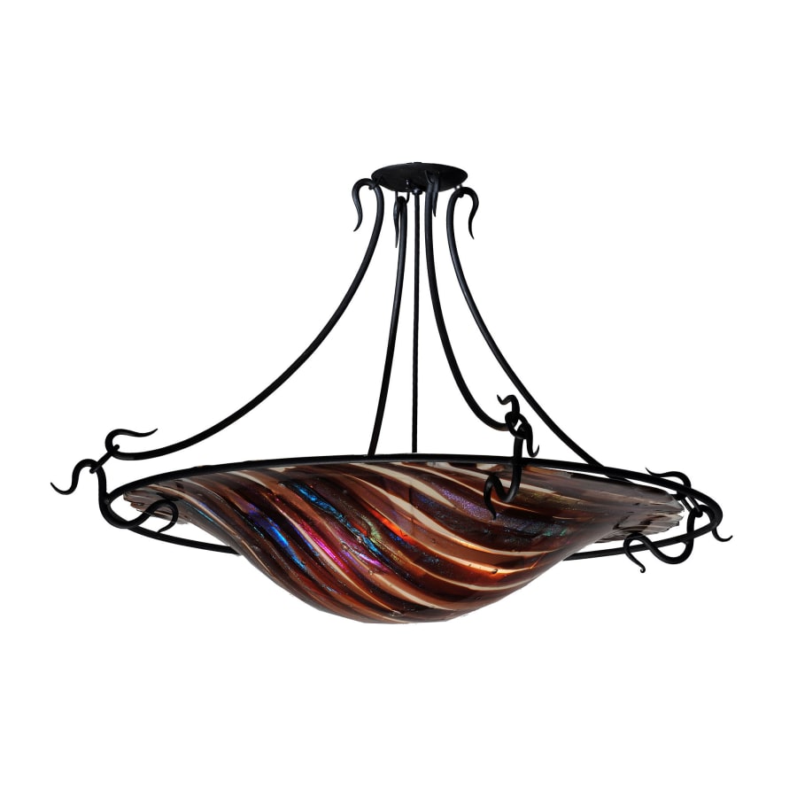 Meyda Tiffany Metro Fusion 3 Light 36" Wide Semi Flush Ceiling Fixture with Multi-colored Glass Shade