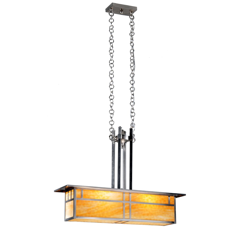 Meyda Tiffany Double Bar Mission 2 Light 35" Wide Linear Chandelier with Yellow Acrylic Shade