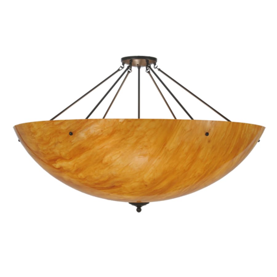 Meyda Tiffany Madison 8 Light 48" Wide Semi-Flush Bowl Ceiling Fixture with Amber Shade - Timeless Bronze Finish