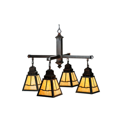 Meyda Tiffany Valencia Mission 4 Light 30" Wide Chandelier with Yellow Acrylic Shade