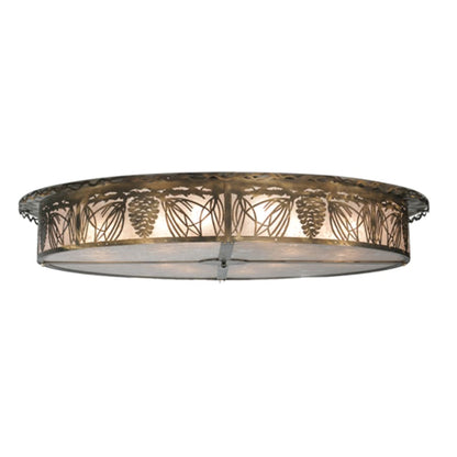 Meyda Tiffany Mountain Pine 12 Light 72" Wide Semi-Flush Drum Ceiling Fixture