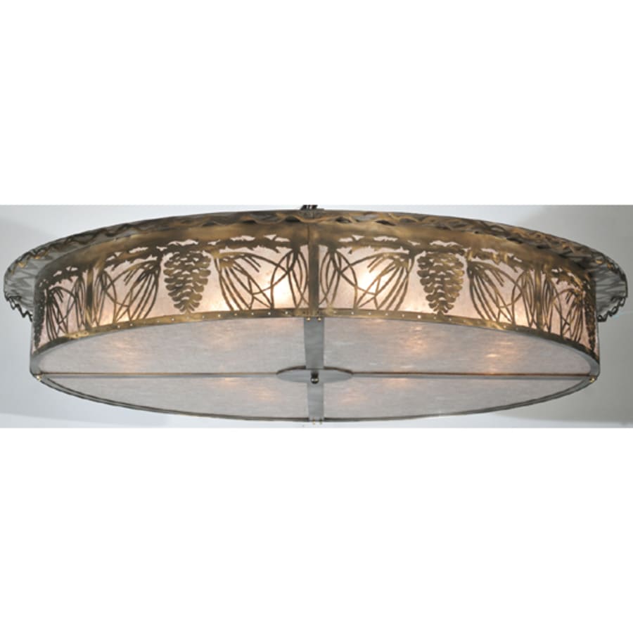 Meyda Tiffany Mountain Pine 12 Light 72" Wide Semi-Flush Drum Ceiling Fixture