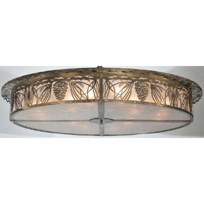 Meyda Tiffany Mountain Pine 12 Light 72" Wide Semi-Flush Drum Ceiling Fixture