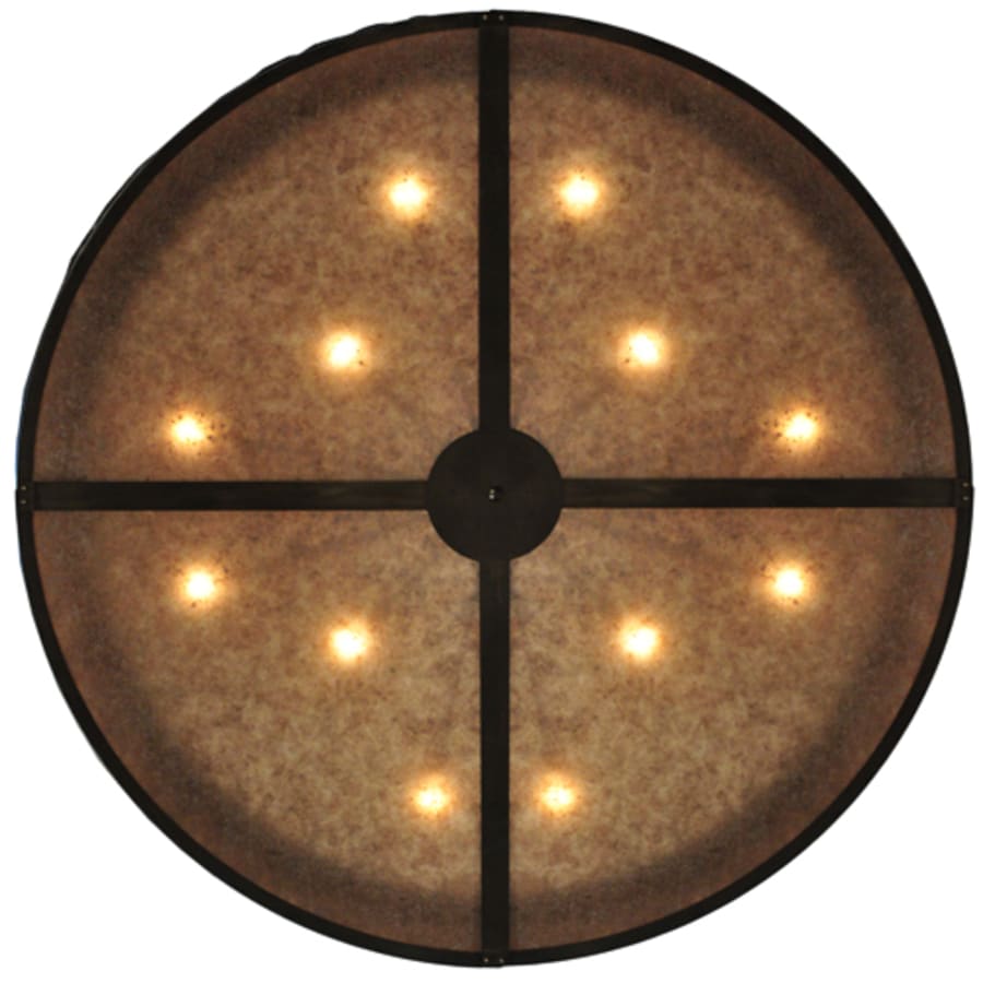 Meyda Tiffany Mountain Pine 12 Light 72" Wide Semi-Flush Drum Ceiling Fixture