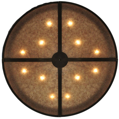 Meyda Tiffany Mountain Pine 12 Light 72" Wide Semi-Flush Drum Ceiling Fixture