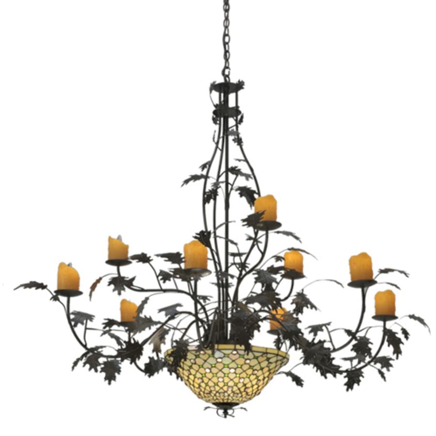 Meyda Tiffany Diamond and Jewel 9 Light 63" Wide Pillar Candle Style Chandelier