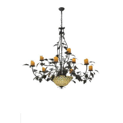 Meyda Tiffany Diamond and Jewel 9 Light 63" Wide Pillar Candle Style Chandelier