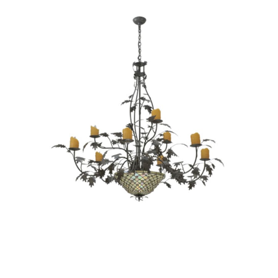 Meyda Tiffany Diamond and Jewel 9 Light 63" Wide Pillar Candle Style Chandelier
