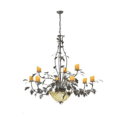 Meyda Tiffany Diamond and Jewel 9 Light 63" Wide Pillar Candle Style Chandelier