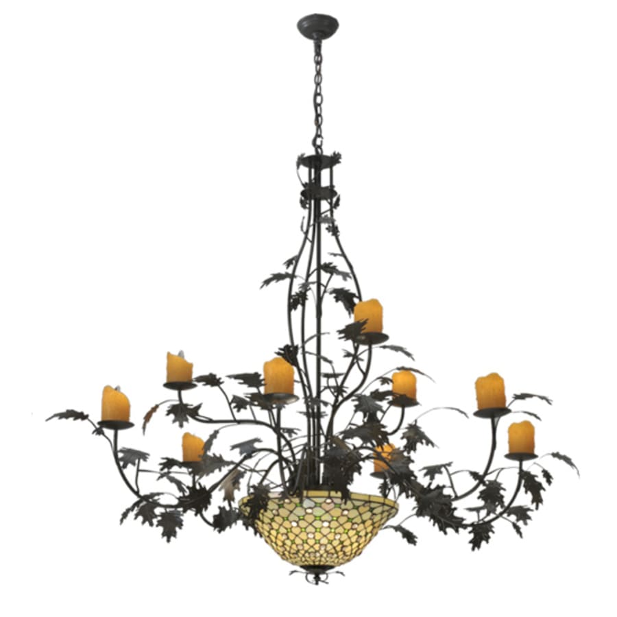 Meyda Tiffany Diamond and Jewel 9 Light 63" Wide Pillar Candle Style Chandelier