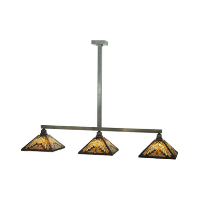 Meyda Tiffany Mission 3 Light 63" Wide Linear Pendant