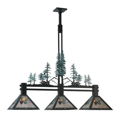 Meyda Tiffany Tall Pines 3 Light 46" Wide Linear Pendant