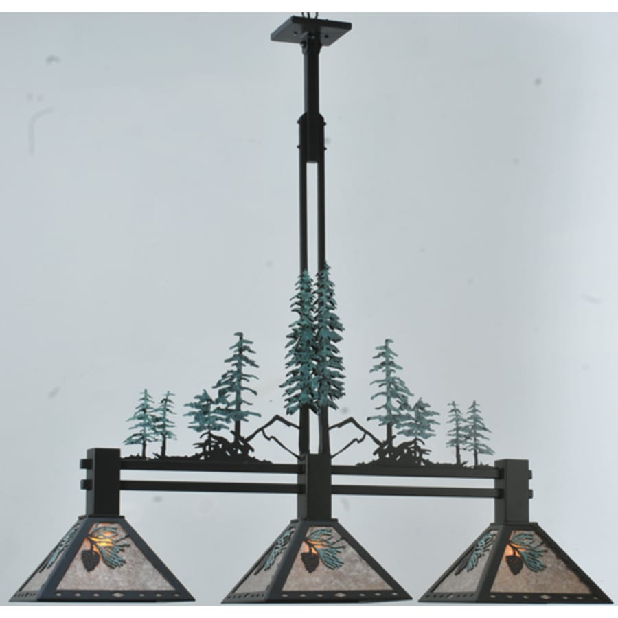 Meyda Tiffany Tall Pines 3 Light 46" Wide Linear Pendant