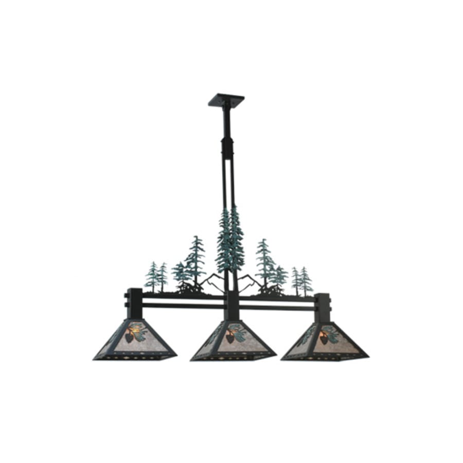 Meyda Tiffany Tall Pines 3 Light 46" Wide Linear Pendant