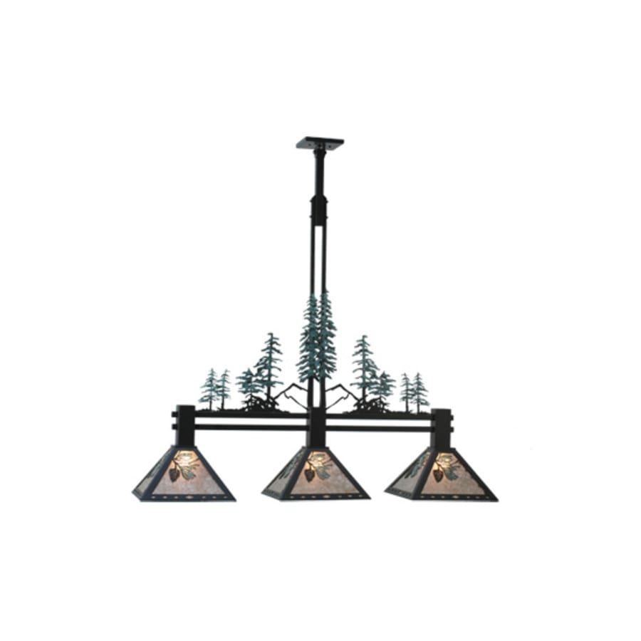 Meyda Tiffany Tall Pines 3 Light 46" Wide Linear Pendant