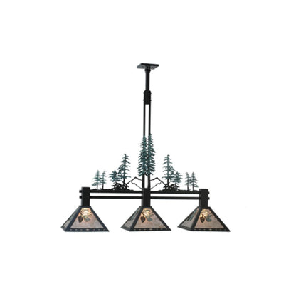 Meyda Tiffany Tall Pines 3 Light 46" Wide Linear Pendant