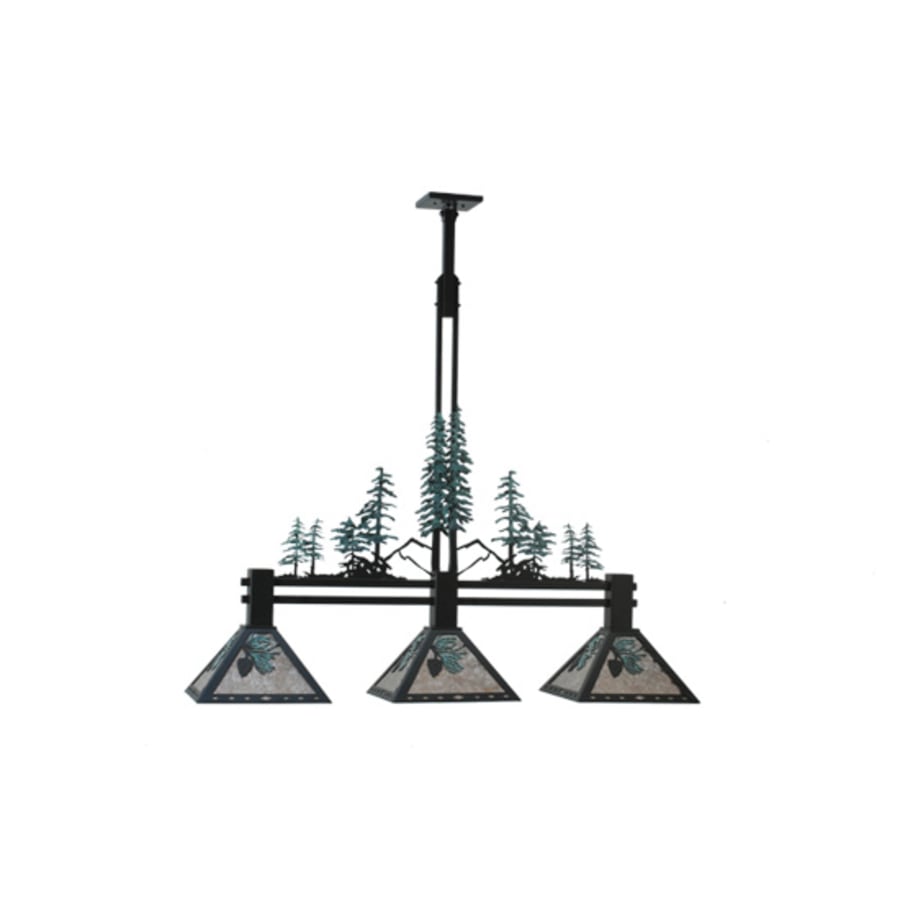 Meyda Tiffany Tall Pines 3 Light 46" Wide Linear Pendant