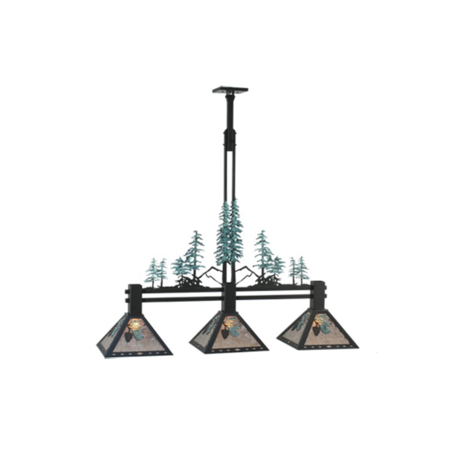 Meyda Tiffany Tall Pines 3 Light 46" Wide Linear Pendant