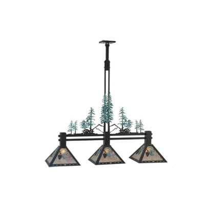 Meyda Tiffany Tall Pines 3 Light 46" Wide Linear Pendant
