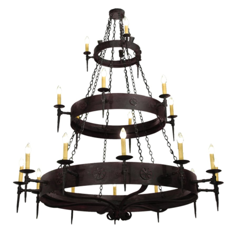 Meyda Tiffany Warwick 21 Light 72" Wide Taper Candle Style Chandelier - Dark Roast Finish