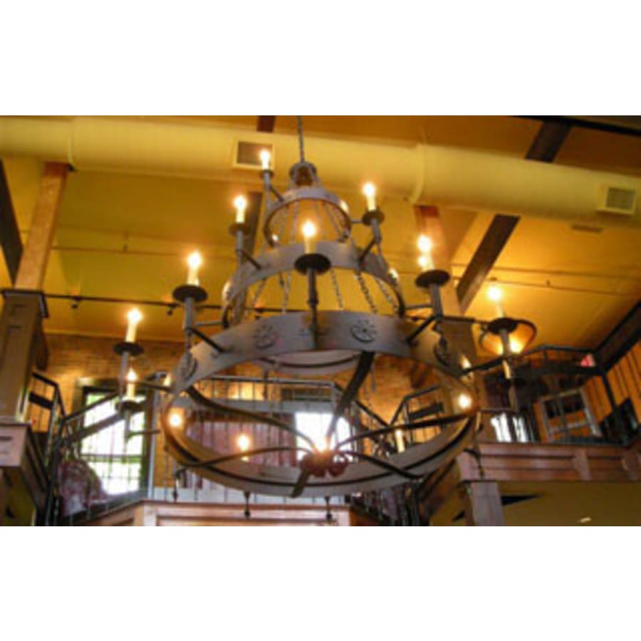 Meyda Tiffany Warwick 21 Light 72" Wide Taper Candle Style Chandelier - Dark Roast Finish